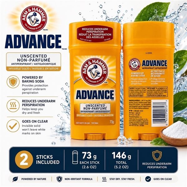 2 ARM & HAMMER ADVANCE UNSCENTED 73G