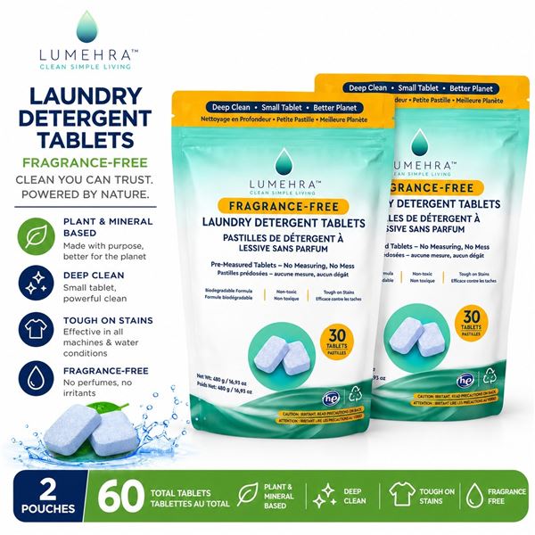 2 LUMEHRA FRAGRANCE-FREE LAUNDRY DETERGENT