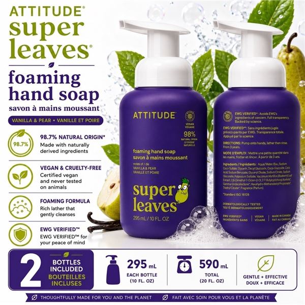 2 ATTITUDE SUPER LEAVES HAND SOAP 295ML