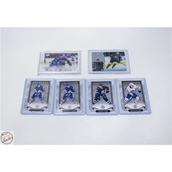 6 HOCKEY CARDS: UD JAKE VIRTANEN, UD JOE SAKIC,