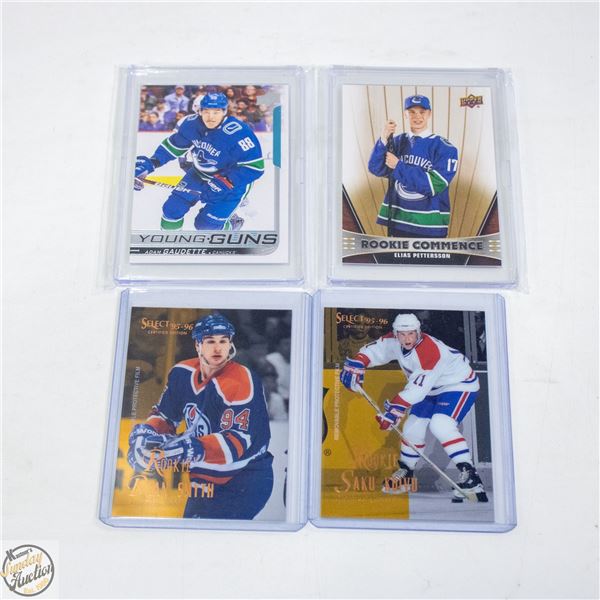 4 HOCKEY CARDS: ROOKIE RYAN SMYTH, ROOKIE COMMENCE
