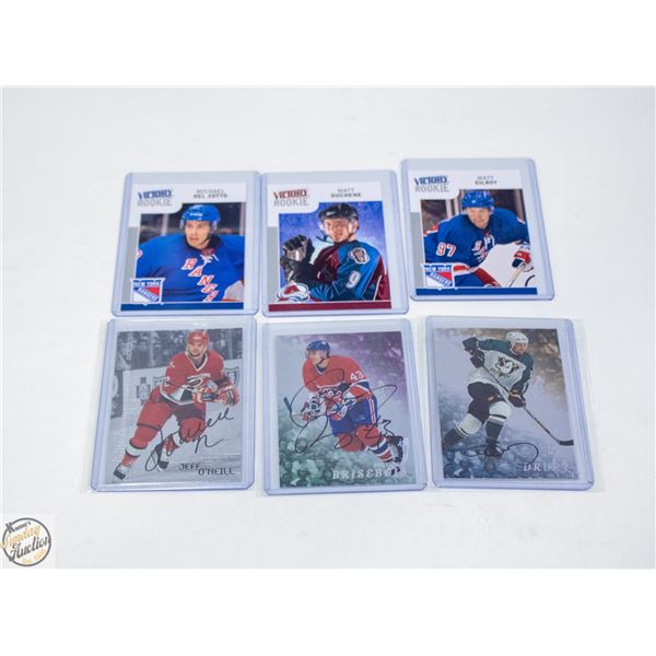 6 HOCKEY CARDS: 3 SIGNED JEFF O'NEILL, PATRICE