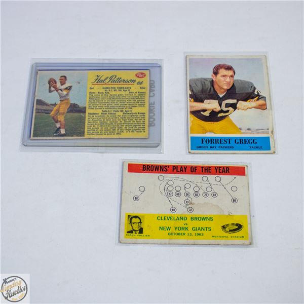 3 VINTAGE FOOTBALL CARDS