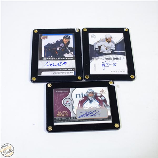3 UPPER DECK AUTOGRAPHED HOCKEY CARDS RYAN JONES