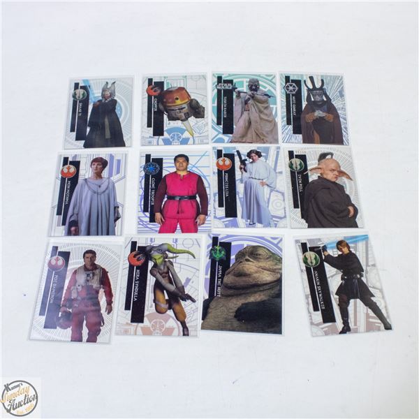 12 ASSORTED TOPPS STAR WARS CARDS