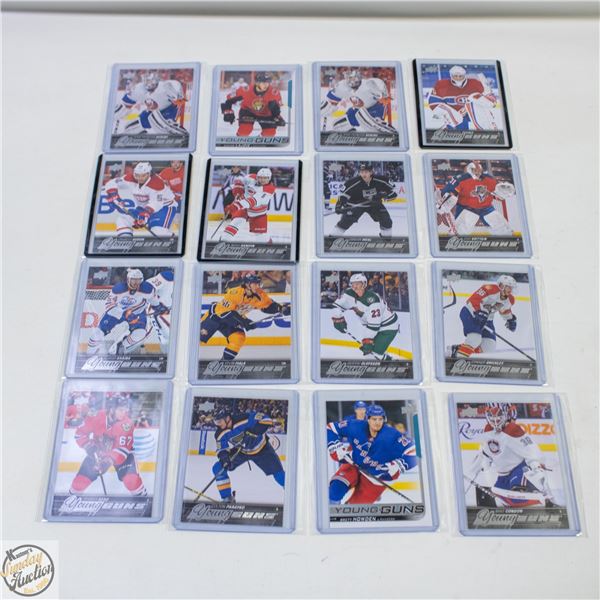 16 ASSORTED YOUNG GUNS HOCKEY CARDS