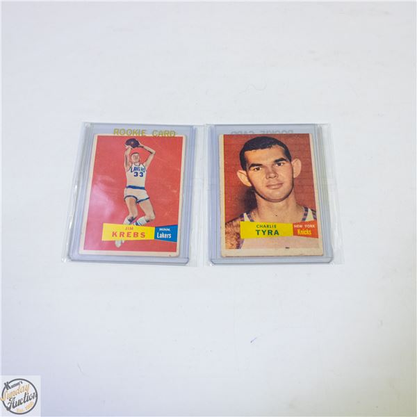 2 VINTAGE BASKETBALL CARDS JIM KREBS CHARLIE TYRA