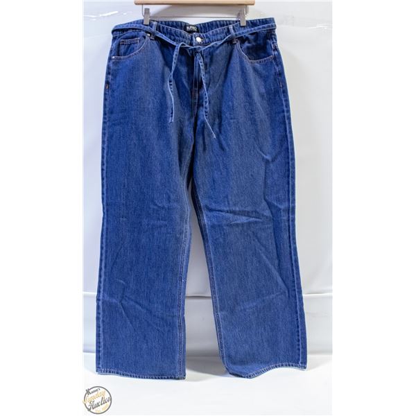 NEW BUFFALO WOMENS SZ 14 WIDE LEG BELTED JEANS