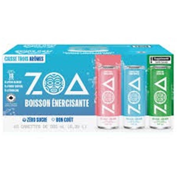 NEW ZOA ZERO SUGAR ENERGY DRINK TRIPLE FLAVOUR PK
