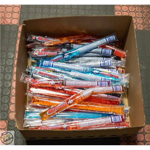 BOX OF 65 MR. FREEZE JUMBO FREEZE POPS VARIETY PK