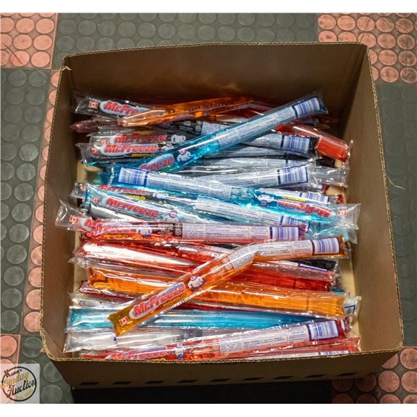 BOX OF 65 MR. FREEZE JUMBO FREEZE POPS VARIETY PK