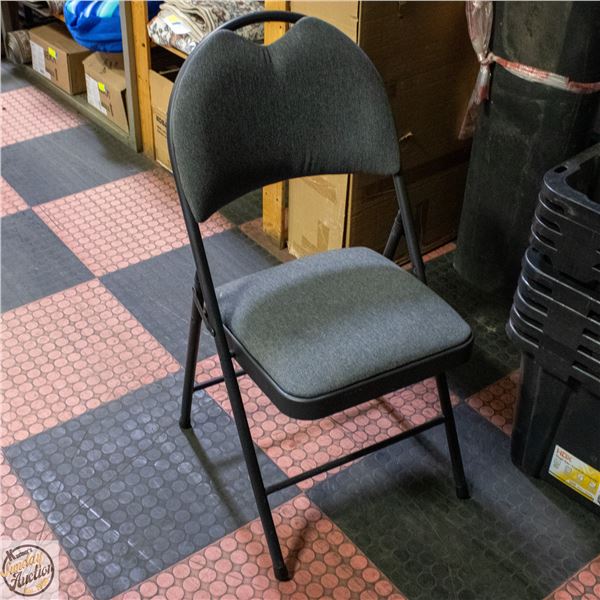 STAR ELITE FABRIC & METAL FOLDING CHAIR GREY