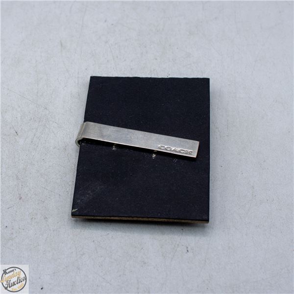 ESTATE GENUINE COACH TIE CLIP IN A COACH BOX W/LID