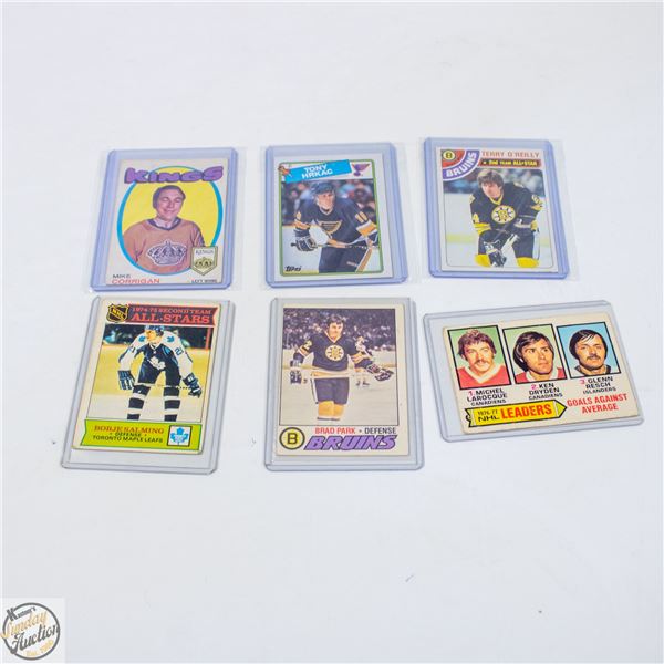6 VINTAGE HOCKEY CARDS