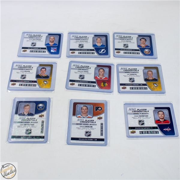 9 UD PLAYER CREDENTIALS CARDS