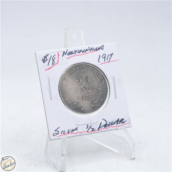 #4988-NEWFOUNDLAND 1917 50 CENT CANADIAN