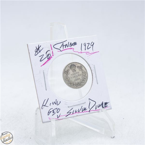 #4981-1929 10 CENT CANADIAN COIN 80 % SILVER
