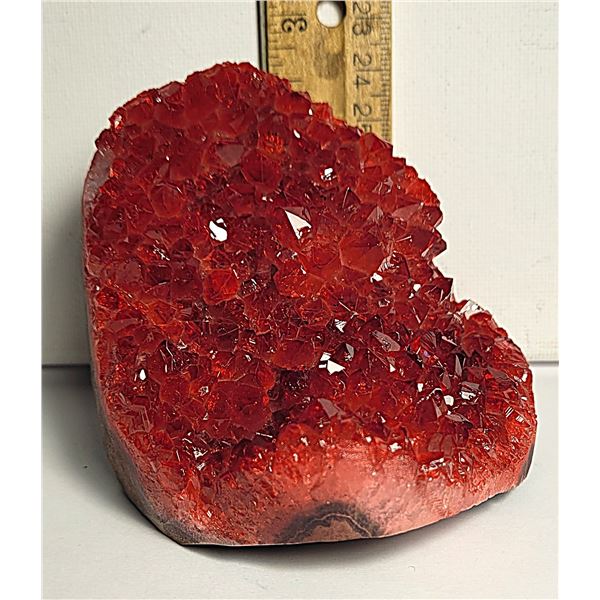 1)  BURGANDY COLOUR ADDED 391G CRYSTAL CLUSTER