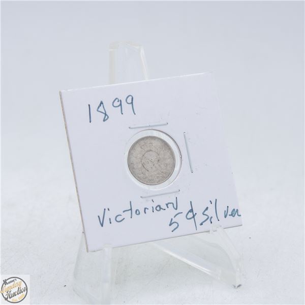 #4965-1899 5 CENT CANADIAN COIN 92.5 % SILVER