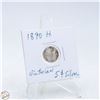 Image 1 : #4964-1890 H- 5 CENT CANADIAN COIN 92.5 % SILVER