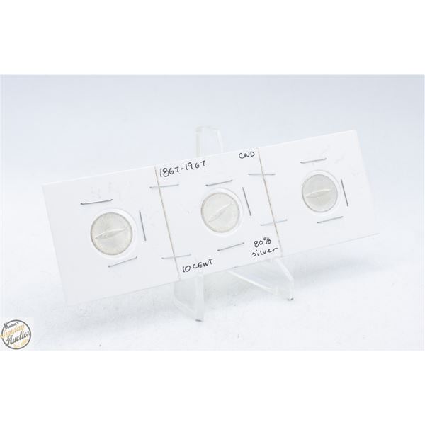 #4937-THREE OF 1867-1967 SILVER LIMITED EDITION