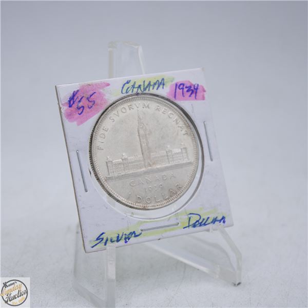 #5007-SILVER 1939 CANADA ONE DOLLAR COIN