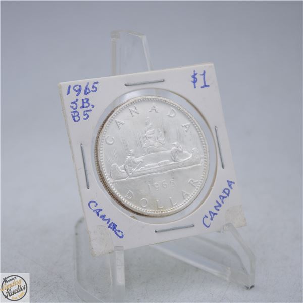 #5004-1965 CANADIAN SILVER DOLLAR 80 % SILVER