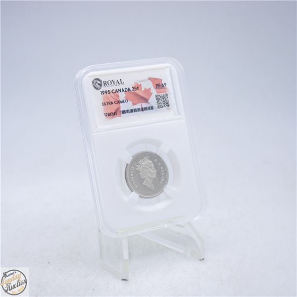 #5002-1995 CANADA 25 CENT GRADED BY ROYAL