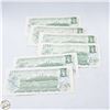 Image 2 : #4996- SIX 1973 CANADIAN ONE DOLLAR BILLS