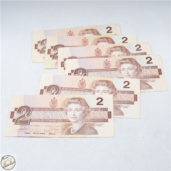 #4997-6X 1973 CANADIAN TWO DOLLAR BILL CIRCULATED