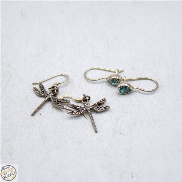 ESTATE 925 EARRINGS-2PRS INCLUDES DRAGONFLY THEMED