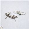 Image 1 : ESTATE 925 EARRINGS-2PRS INCLUDES DRAGONFLY THEMED