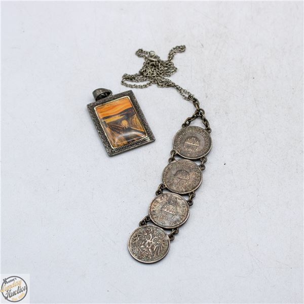 ESTATE 925 SILVER PENDANT MINIATURE PHOTO FRAME +