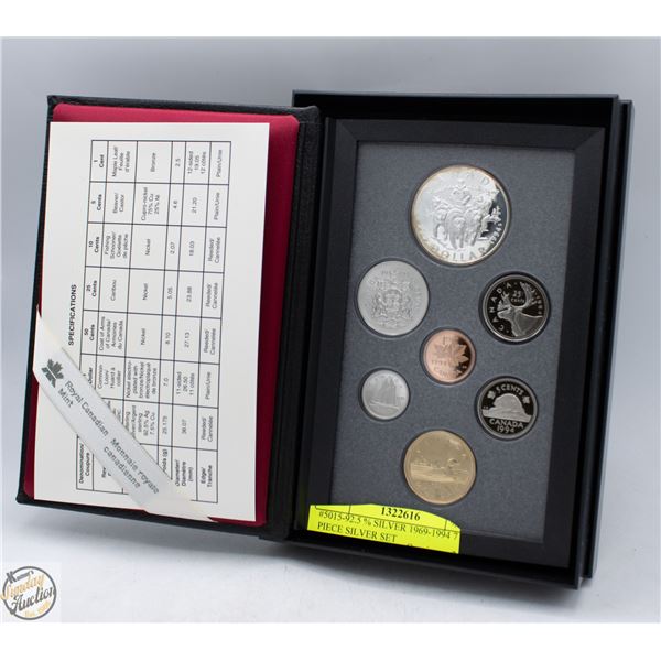 #5015-92.5 % SILVER 1969-1994 7 PIECE SILVER SET