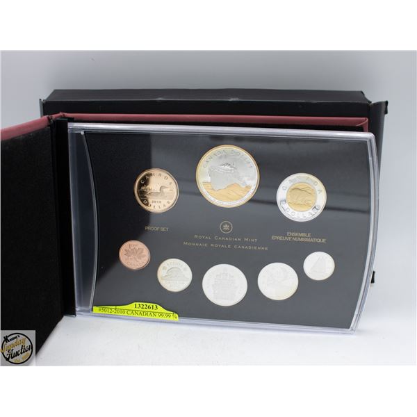 #5012-2010 CANADIAN 99.99 % SILVER GOLD PLATED