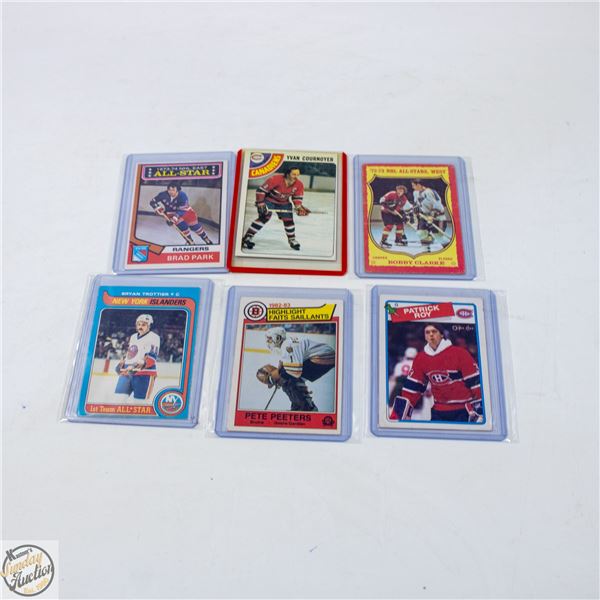 6 VINTAGE HOCKEY CARDS