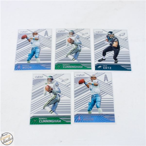 5 CLEAR VISION FOOTBALL CARDS