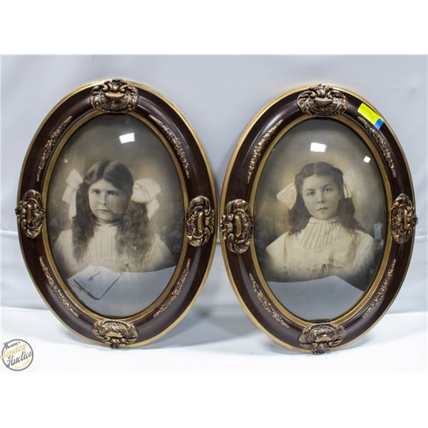 2 VINTAGE OVAL DOME FRAMES