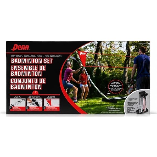 NEW PENN BADMINTON SET - BASE FOLDS INTO COMPACT