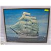 Image 1 : 30 1/2” X 25” FRAMED PHOTO OF SCHOONER