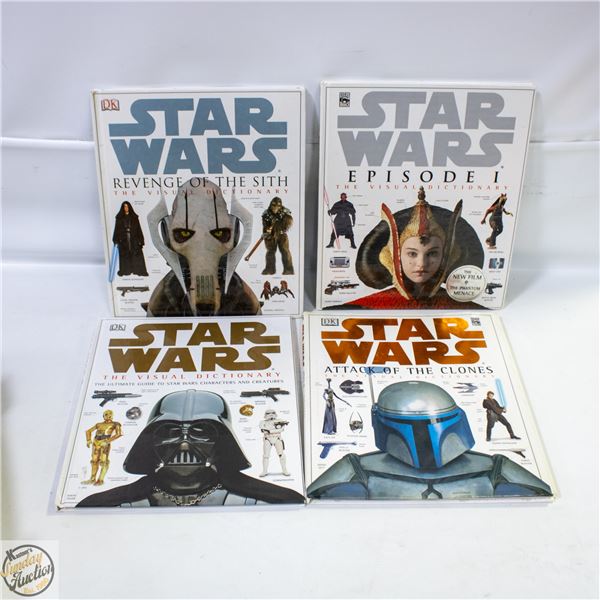 4 STAR WARS HARD COVER BOOKS 12”X10”