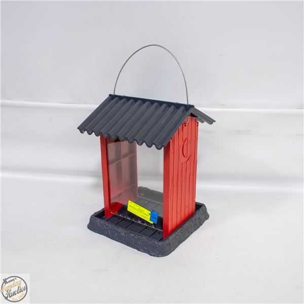 RED OUTHOUSE BIRD FEEDER