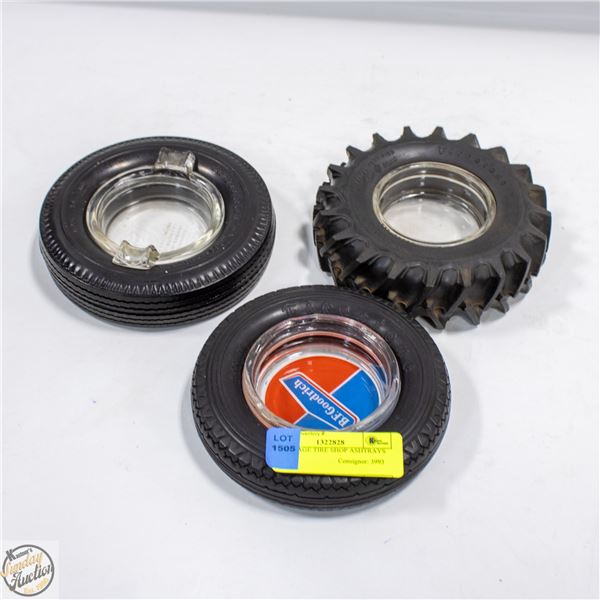3 - VINTAGE TIRE SHOP ASHTRAYS