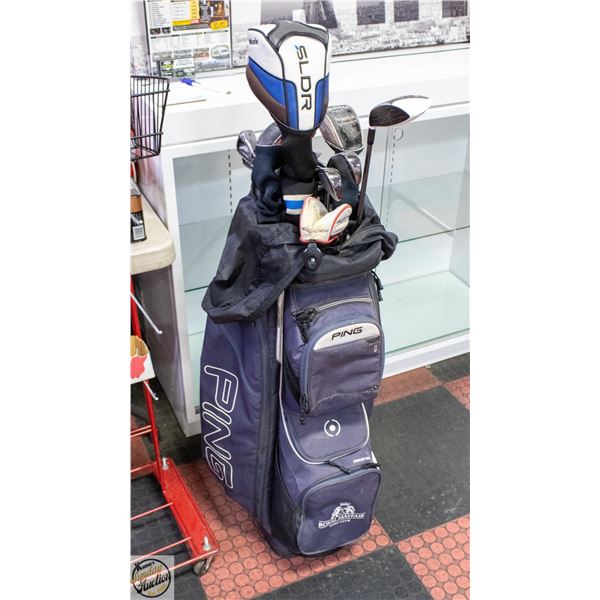 LADIES PING GOLF BAG WITH CLUBS