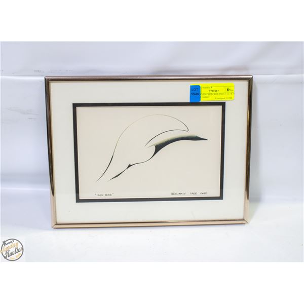 BENJAMIN CHEECHEE PRINT 12"W X 9"H SUNBIRD
