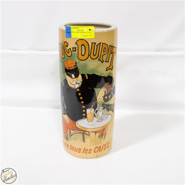 13" GROC-DUPIT CERAMIC VASE