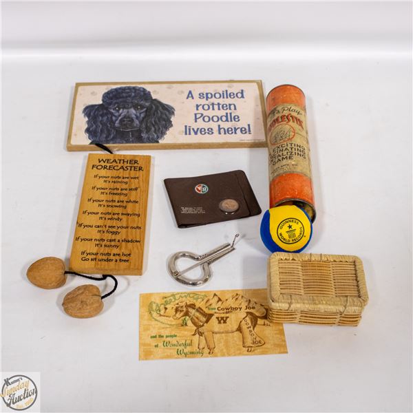 LOT OF VINTAGE ITEMS INCLUDING FIDDLESTICKS
