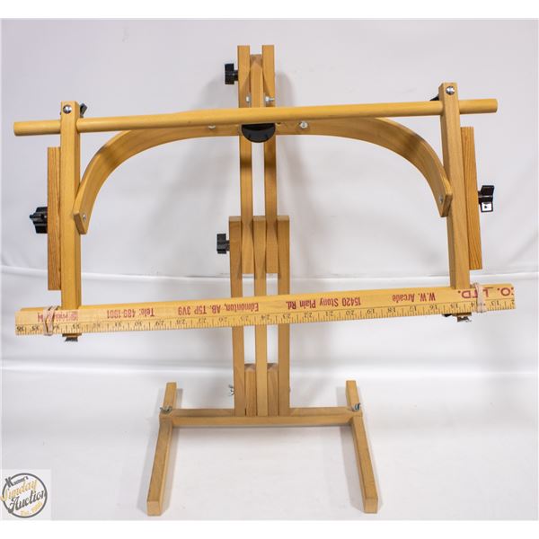WOODEN QUILTING HOOP STAND DESIGNED