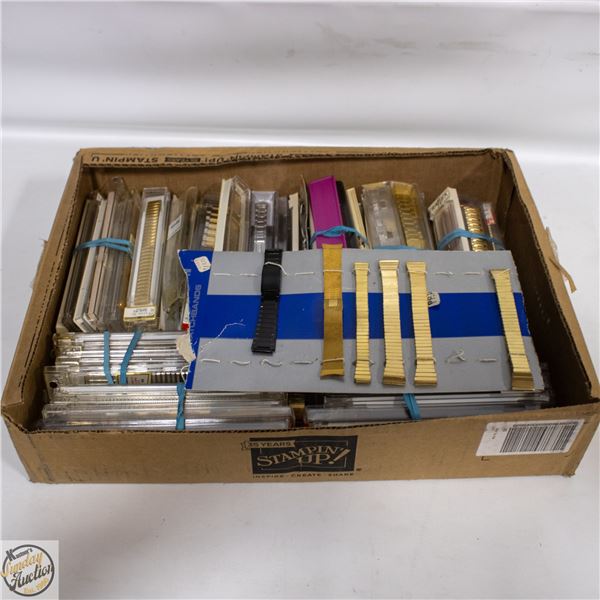 NEW BOX OF 100 ASSORTED METAL WATCHBANDS