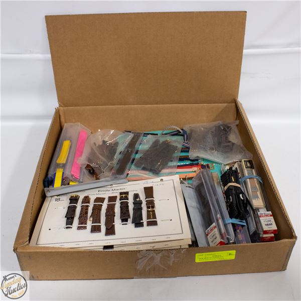 NEW BOX OF ASSORTED WATCHBANDS & STRAPS